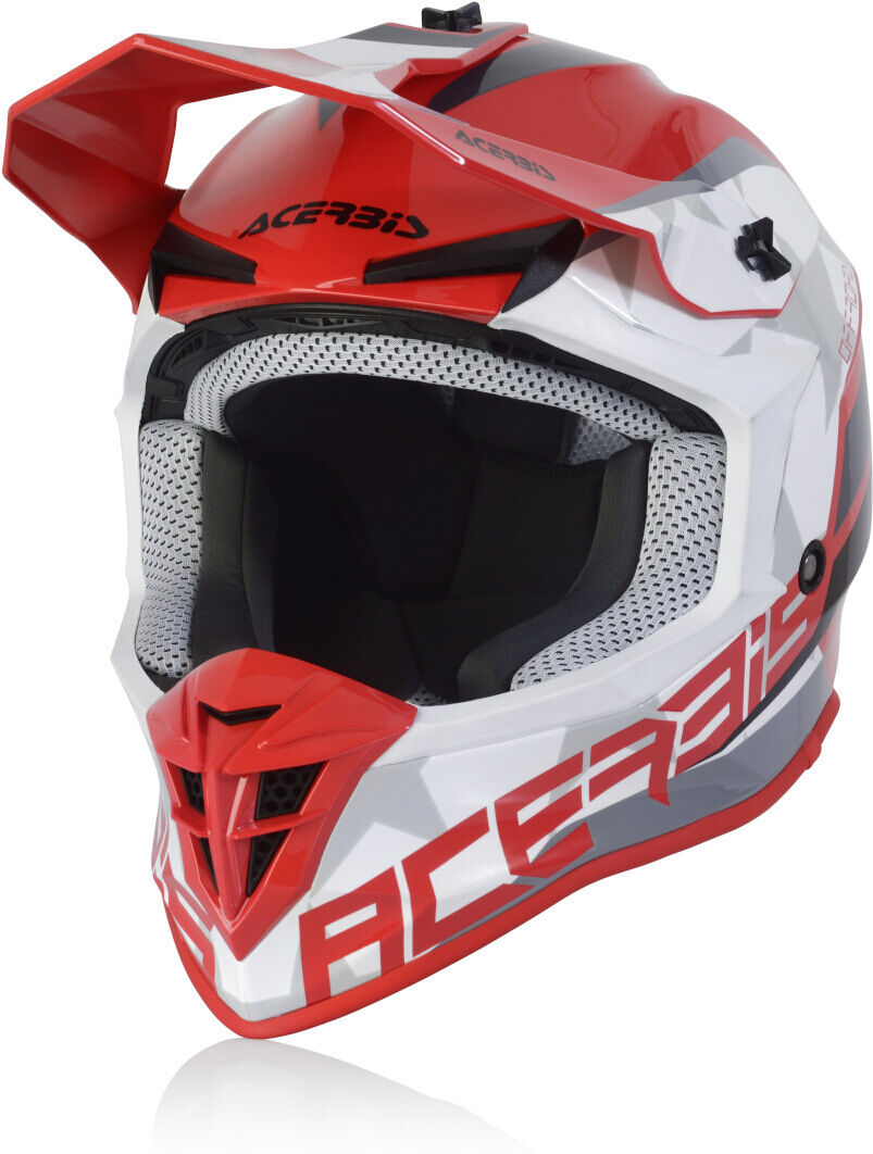 Acerbis Linear Casque de motocross Blanc Rouge taille : S