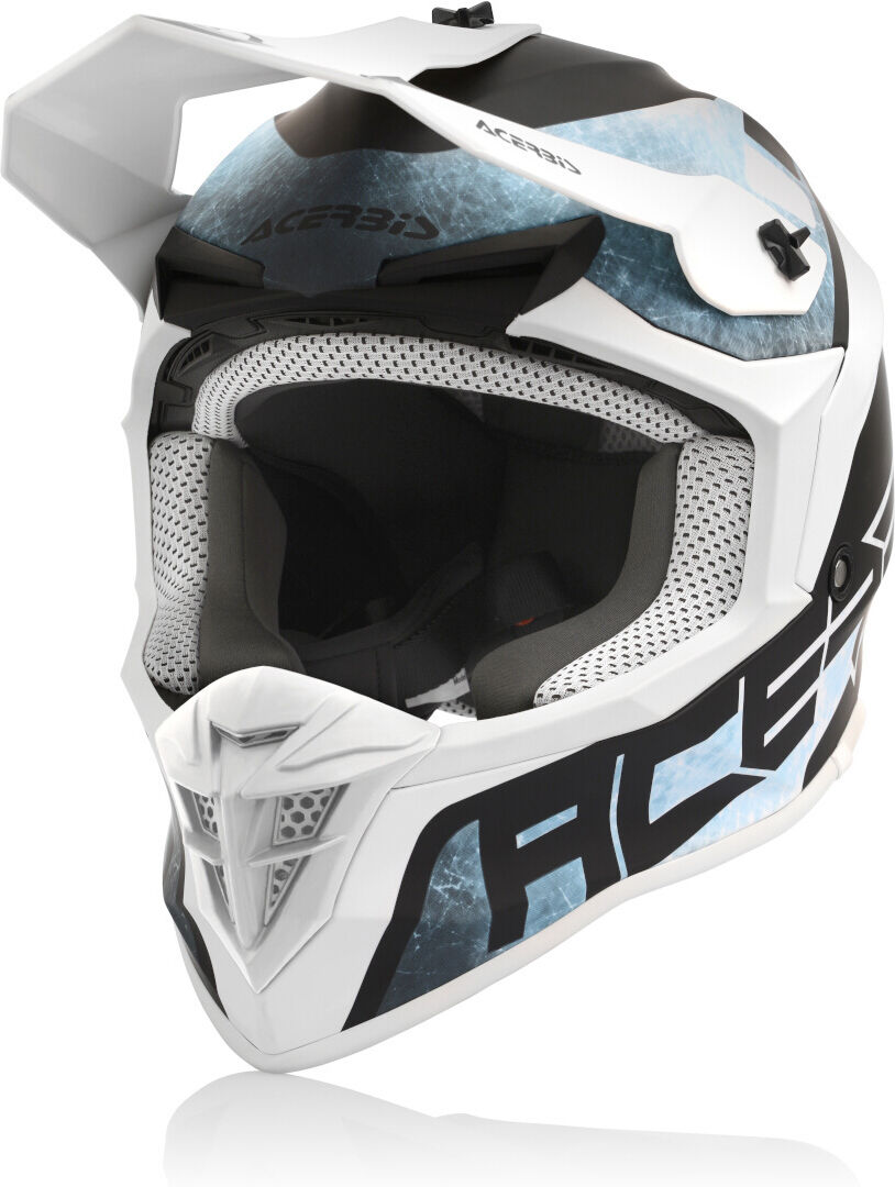 Acerbis Linear Casque de motocross Blanc Bleu taille : M