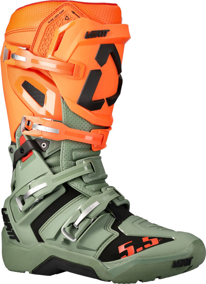 Leatt Moto 5.5 Flexlock Enduro Bottes motocross Vert Orange taille : 47