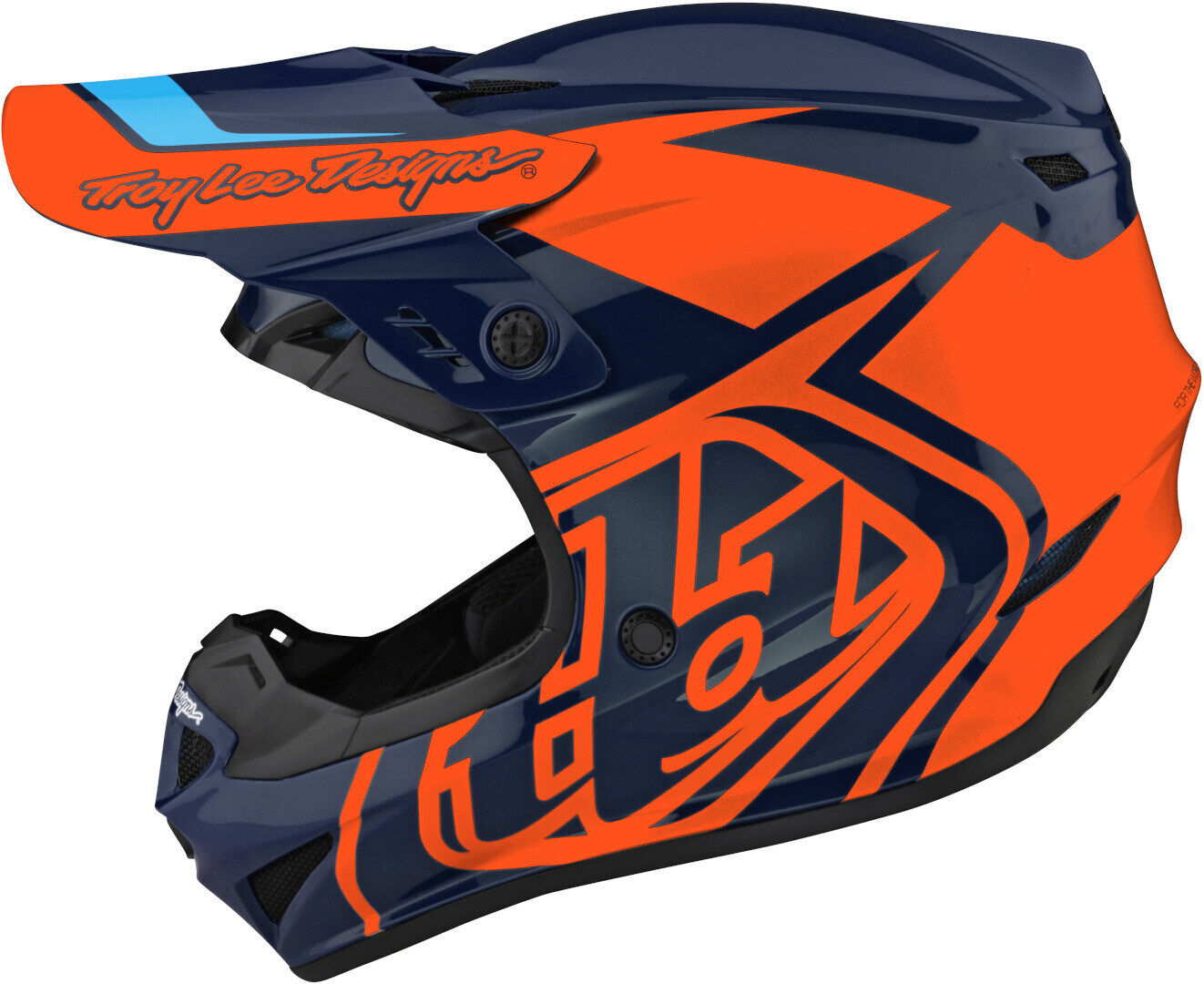 Troy Lee Designs GP Overload Casque de motocross pour les jeunes Bleu Orange taille : L
