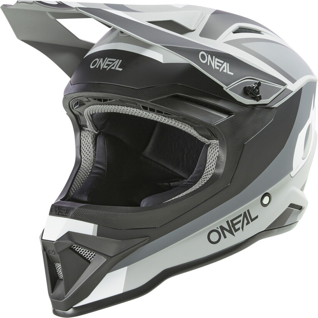 Oneal 1SRS Stream Casque de motocross Noir Gris taille : L