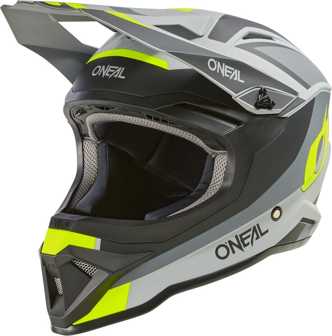 Oneal 1SRS Stream Casque de motocross Noir Gris Jaune taille : S