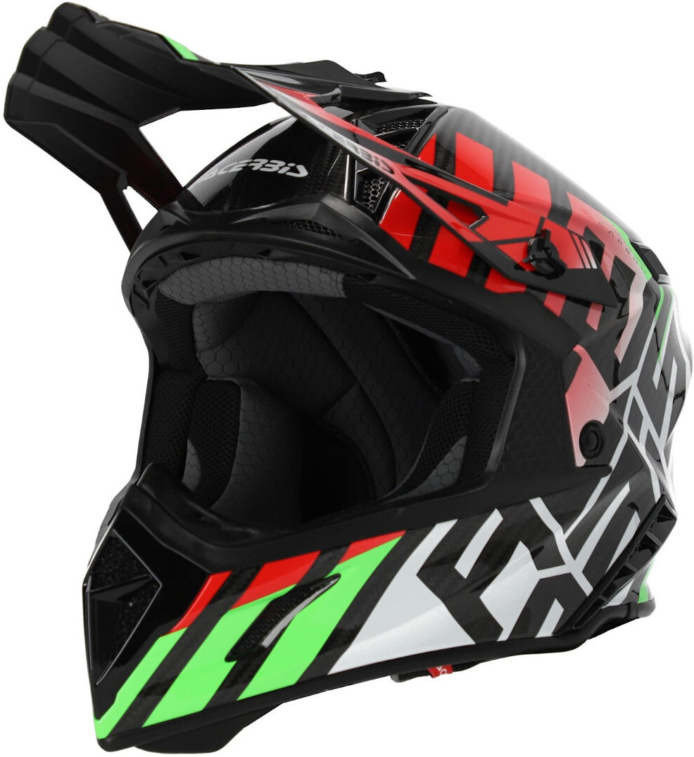 Acerbis Steel Carbon Casque de motocross Noir Rouge Vert taille : XS