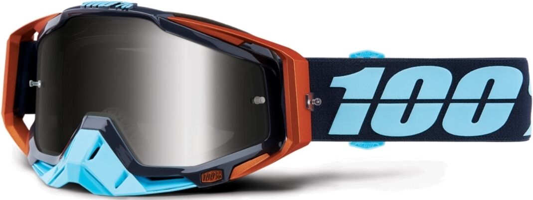 100% Racecraft Extra Ergono Lunettes de motocross Noir Bleu taille : unique taille 100% Racecraft Extra Ergono Lunettes de motocross Noir Bleu taille : unique taille