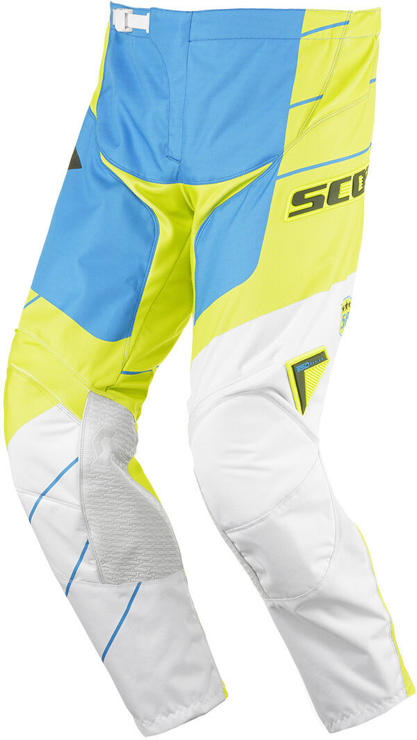 Scott 350 Race Pantalon motocross 2016 Blanc Bleu Jaune taille : 30 Scott 350 Race Pantalon motocross 2016 Blanc Bleu Jaune taille : 30