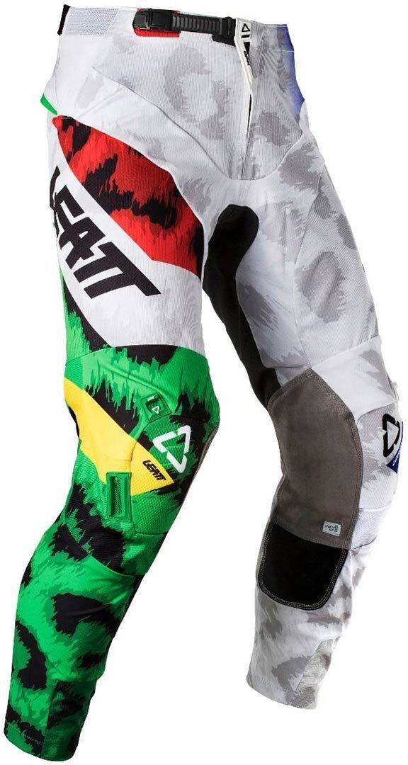 Leatt GPX 5.5 I.K.S. Leopard Pantalon MX Blanc Vert taille : 56 Leatt GPX 5.5 I.K.S. Leopard Pantalon MX Blanc Vert taille : 56