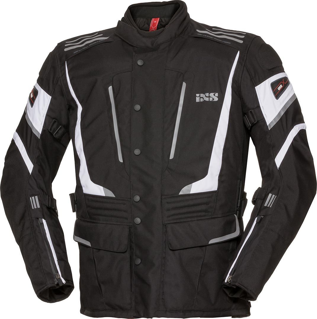 IXS X-Tour Powells-ST Veste de moto Noir Blanc taille : 4XL IXS X-Tour Powells-ST Veste de moto Noir Blanc taille : 4XL