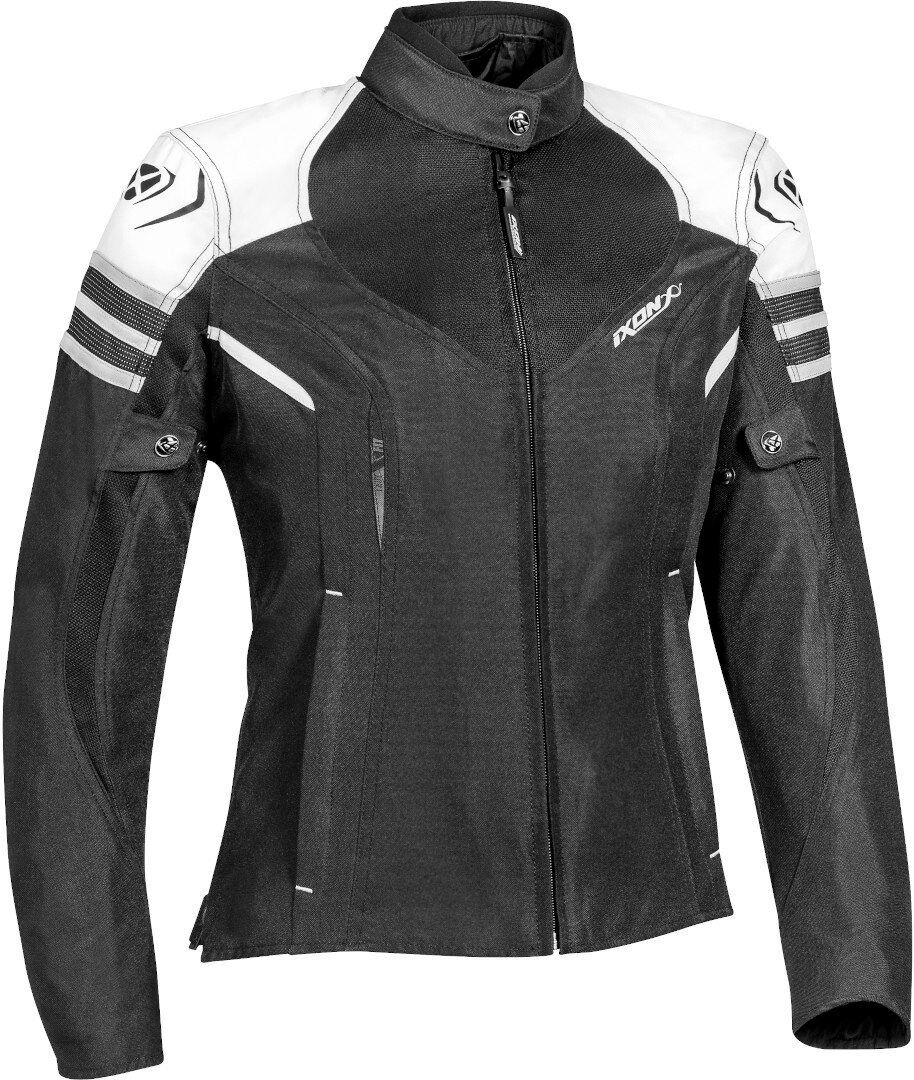 Ixon Ilana Veste textile de moto de dames Noir Gris Blanc taille : L Ixon Ilana Veste textile de moto de dames Noir Gris Blanc taille : L