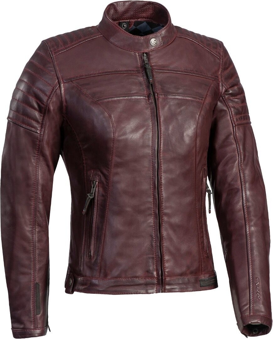 Ixon Spark Veste de moto en cuir de dames Rouge taille : S