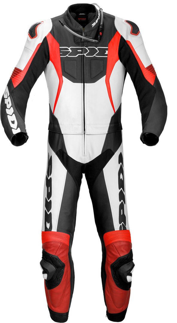 Spidi Sport Warrior Touring Two Piece Costume en cuir de moto Noir Rouge taille : 54