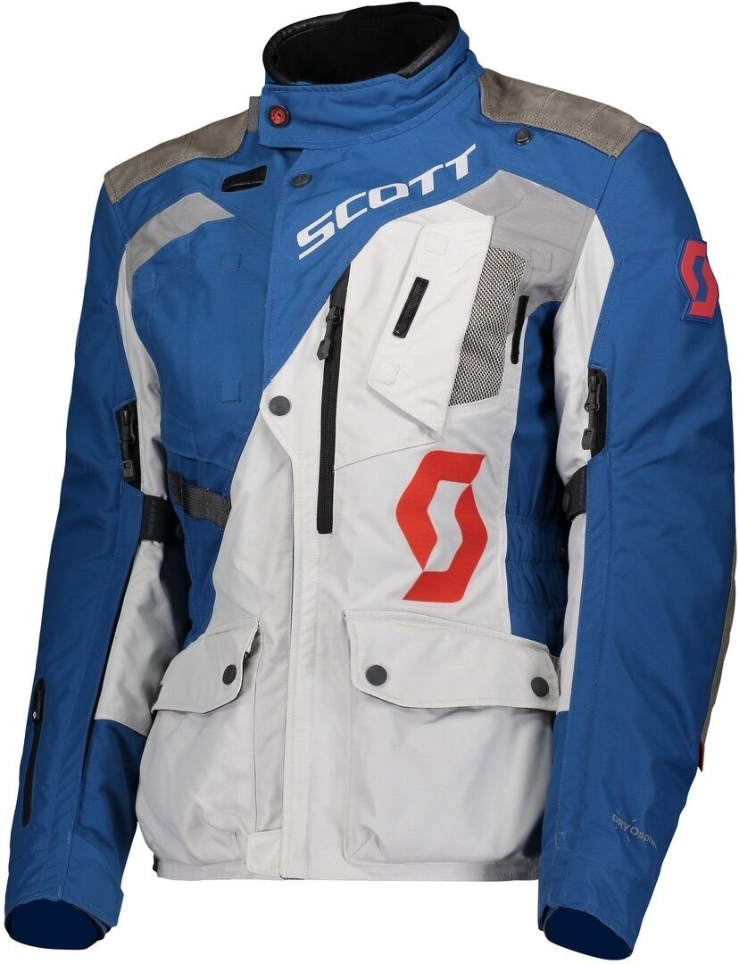 Scott Dualraid Dryo Veste textile de moto de dames Gris Bleu taille : 40 Scott Dualraid Dryo Veste textile de moto de dames Gris Bleu taille : 40