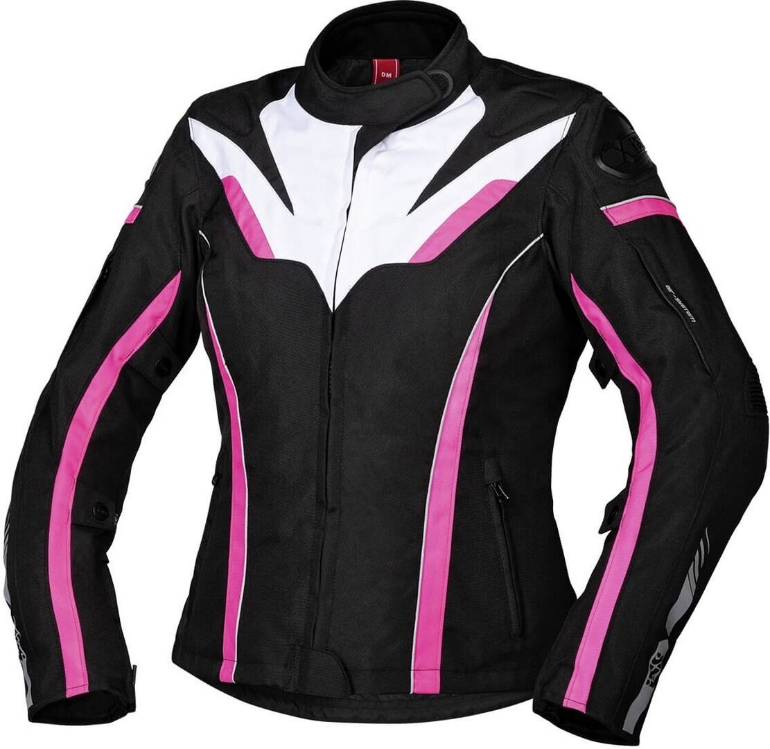 IXS Sport RS-1000-ST Veste textile de moto de dames Noir Blanc Rose taille : L IXS Sport RS-1000-ST Veste textile de moto de dames Noir Blanc Rose taille : L