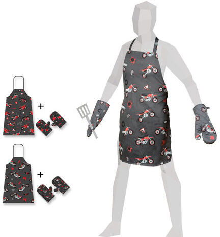 Booster Tablier & mitaines de four Multicolore taille : Booster Tablier & mitaines de four Multicolore taille :