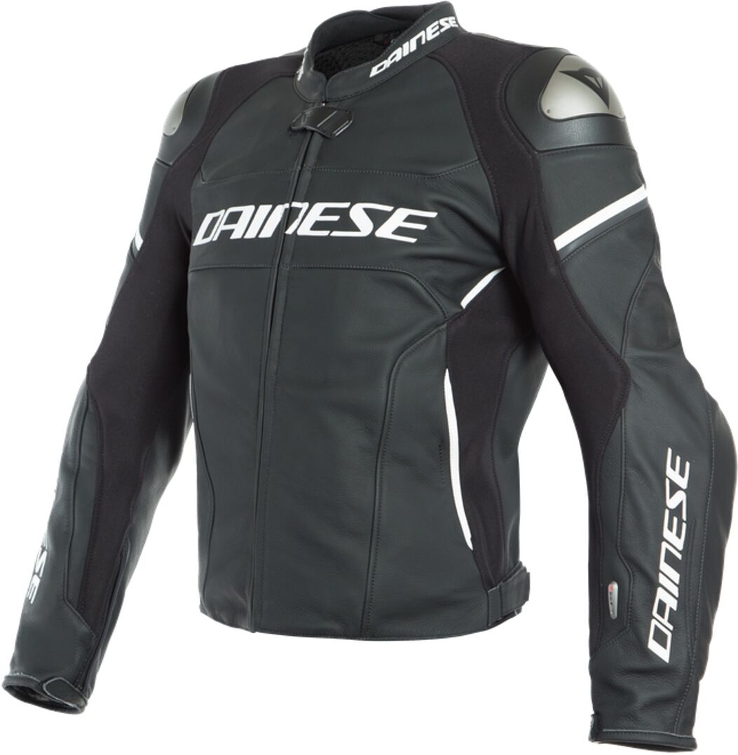 Dainese Racing 3 D-Air® Airbag Veste de moto en cuir Noir Blanc taille : 54 Dainese Racing 3 D-Air® Airbag Veste de moto en cuir Noir Blanc taille : 54