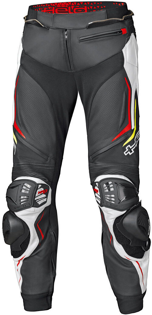 Held Grind II Pantalon de moto en cuir Noir Blanc Rouge taille : 50 52 Held Grind II Pantalon de moto en cuir Noir Blanc Rouge taille : 50 52