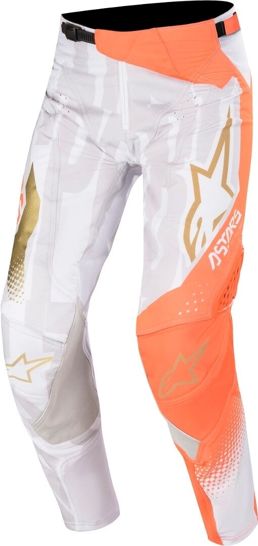 Alpinestars Techstar Factory Metal Pantalon Motocross Blanc Orange taille : 32 Alpinestars Techstar Factory Metal Pantalon Motocross Blanc Orange taille : 32