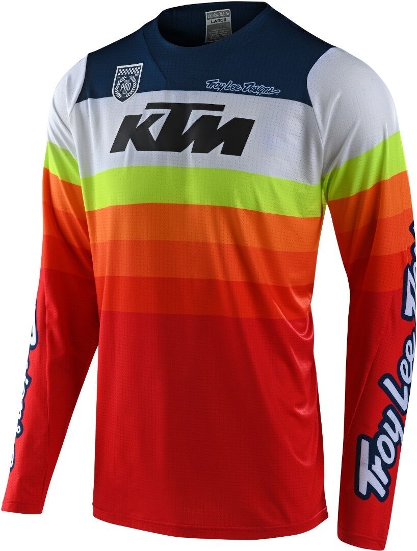 Troy Lee Designs SE Pro KTM Mirage Maillot Motocross Blanc Rouge Bleu taille : L Troy Lee Designs SE Pro KTM Mirage Maillot Motocross Blanc Rouge Bleu taille : L