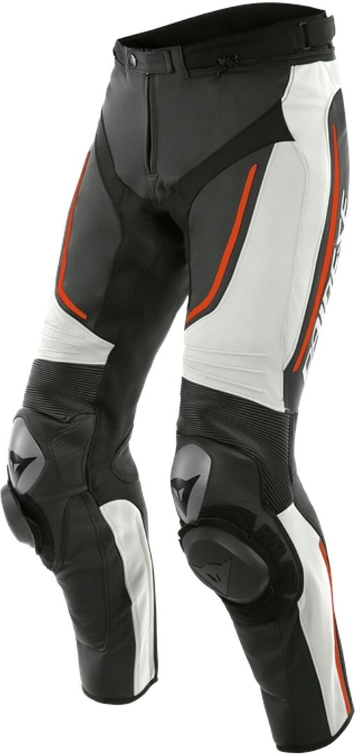Dainese Alpha Pantalon en cuir de moto Noir Blanc taille : 54 Dainese Alpha Pantalon en cuir de moto Noir Blanc taille : 54