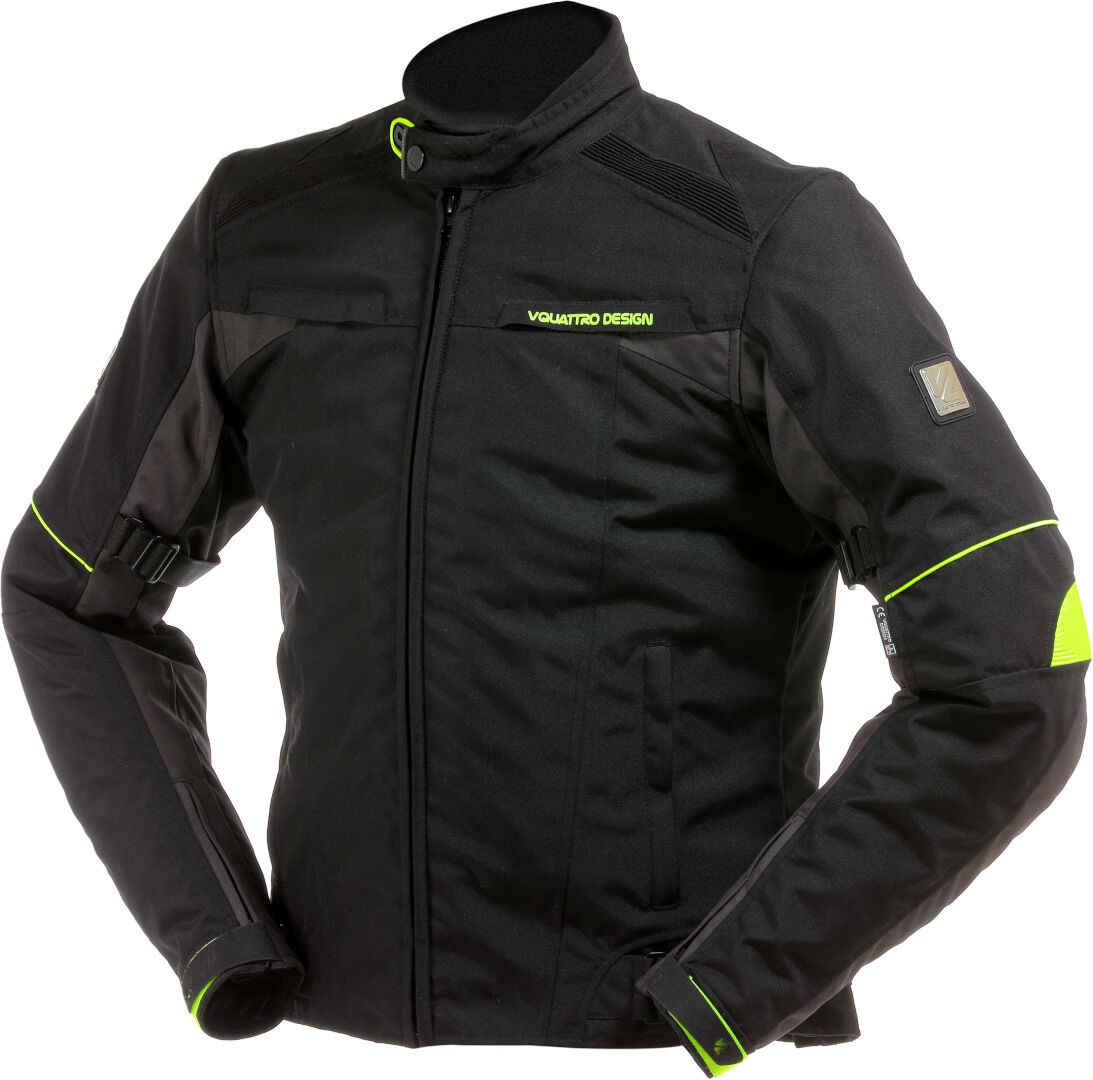 VQuattro Lorenzo Veste textile de moto Noir Jaune taille : L VQuattro Lorenzo Veste textile de moto Noir Jaune taille : L