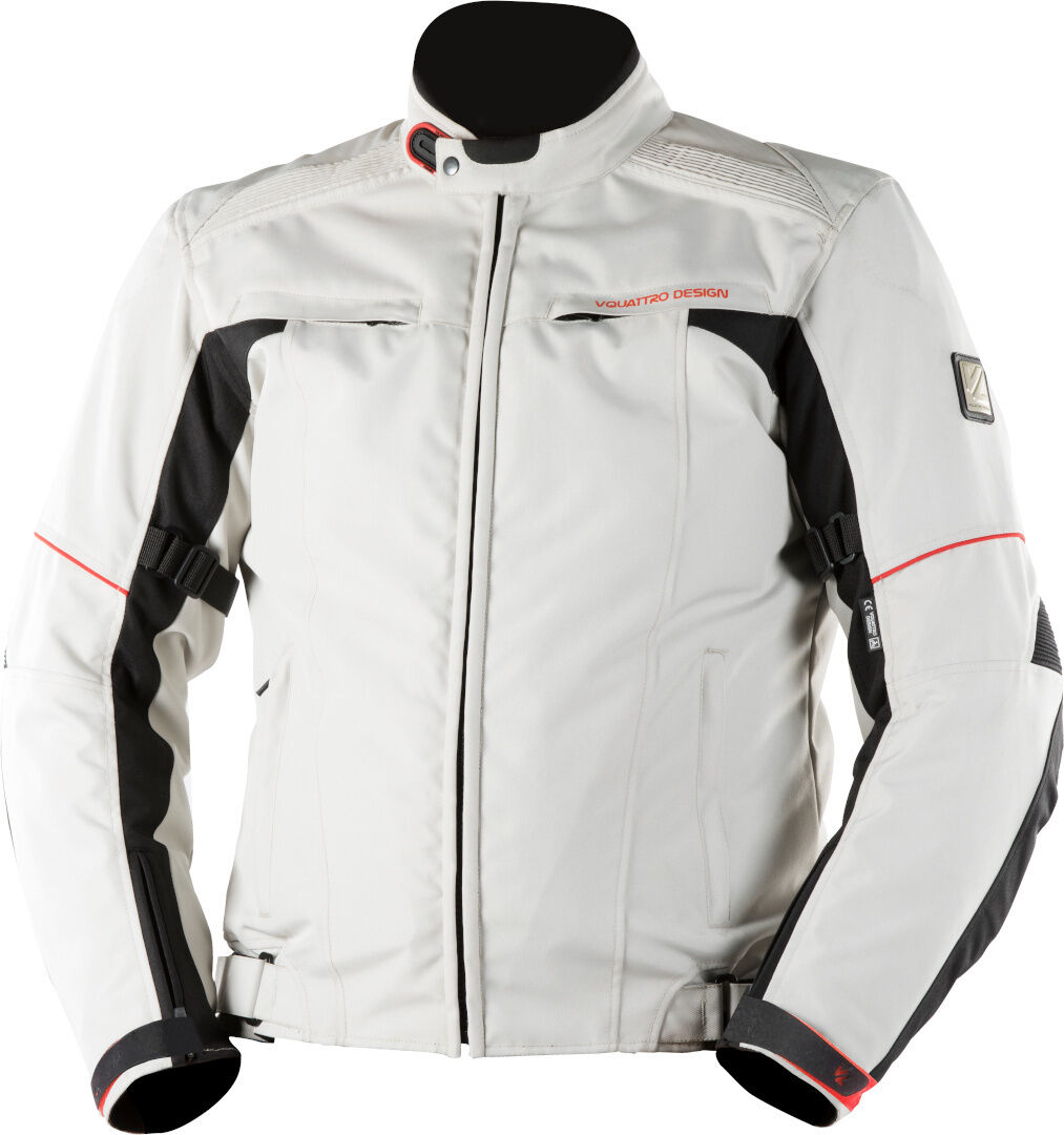 VQuattro Lorenzo Veste textile de moto Noir Gris Rouge taille : 2XL VQuattro Lorenzo Veste textile de moto Noir Gris Rouge taille : 2XL