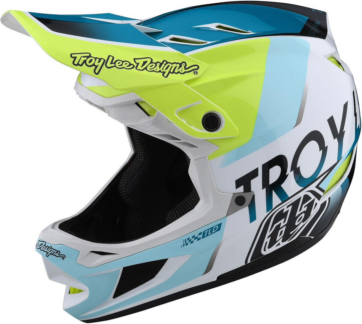 Troy Lee Designs D4 Composite Qualifier Casque de descente Blanc Vert taille : M