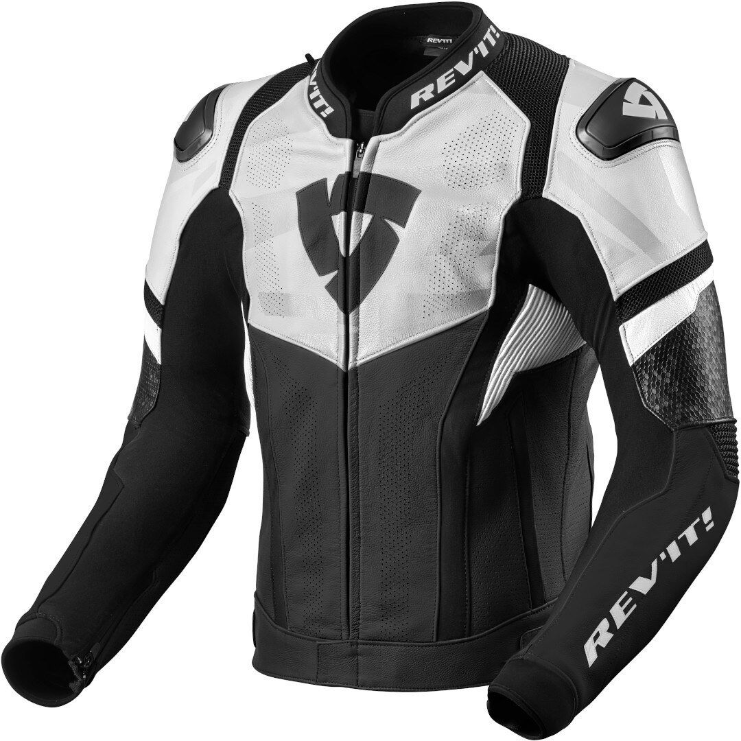 Revit Hyperspeed Air Veste en cuir de moto Noir Blanc taille : 46