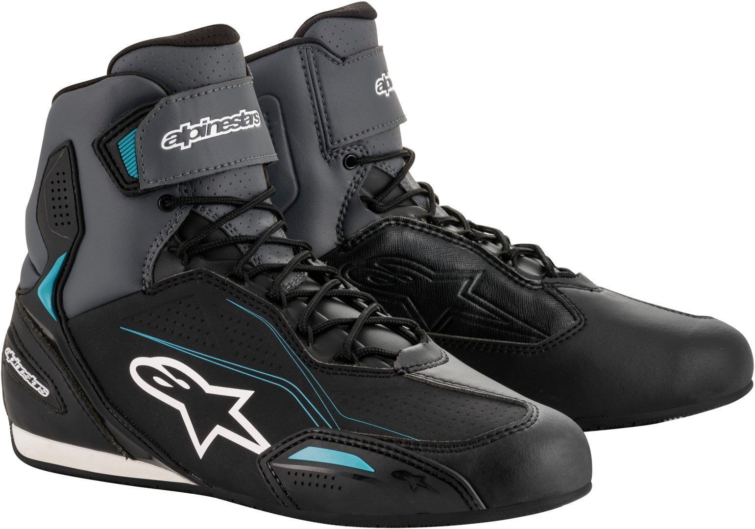 Alpinestars Stella Faster-3 Chaussures de moto de dames Noir Gris Bleu taille : 39 40 Alpinestars Stella Faster-3 Chaussures de moto de dames Noir Gris Bleu taille : 39 40