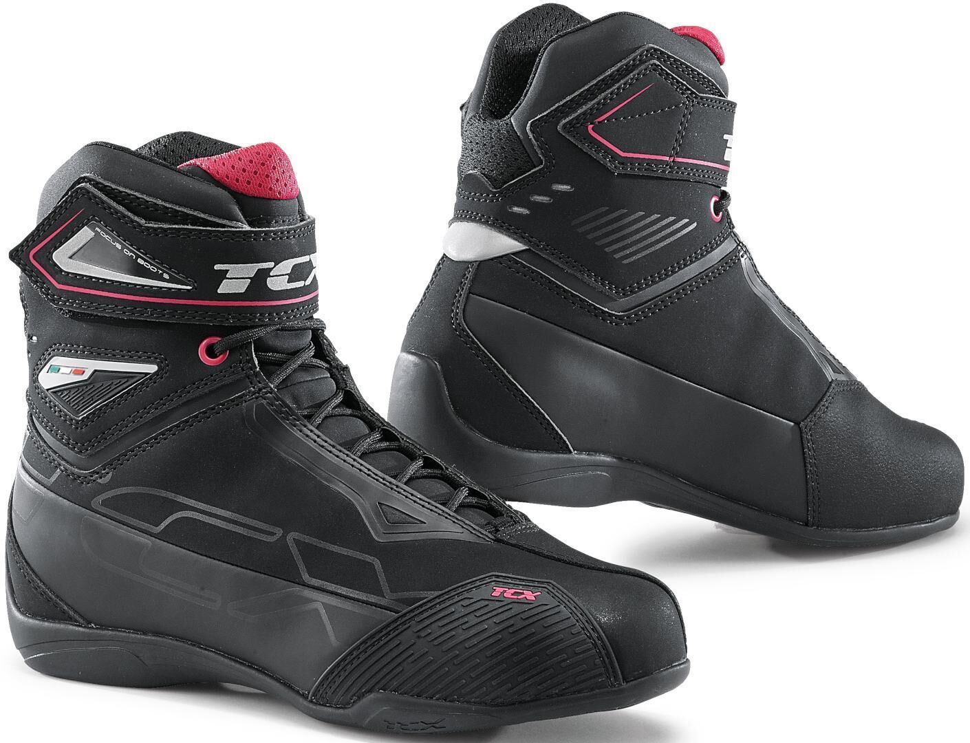 TCX Rush 2 Chaussures de moto pour dames imperméables Noir Rose taille : 40 TCX Rush 2 Chaussures de moto pour dames imperméables Noir Rose taille : 40