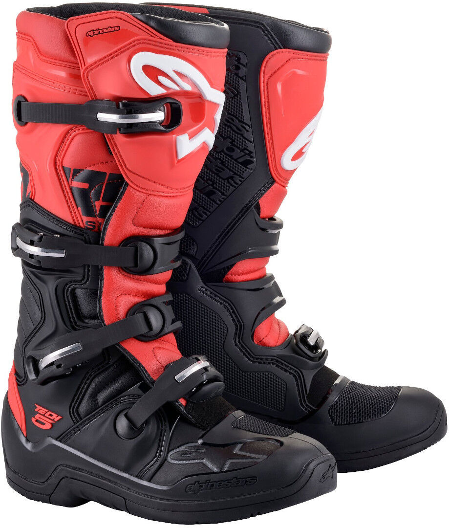 Alpinestars Tech 5 Bottes de motocross Noir Rouge taille : 48 Alpinestars Tech 5 Bottes de motocross Noir Rouge taille : 48
