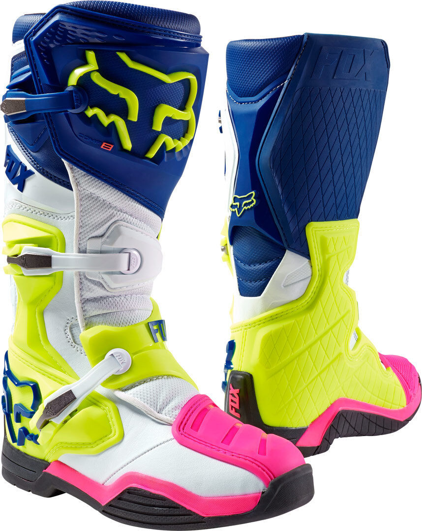 FOX Comp 8 Bottes de motocross 2016 Blanc Bleu taille : 51 52 FOX Comp 8 Bottes de motocross 2016 Blanc Bleu taille : 51 52