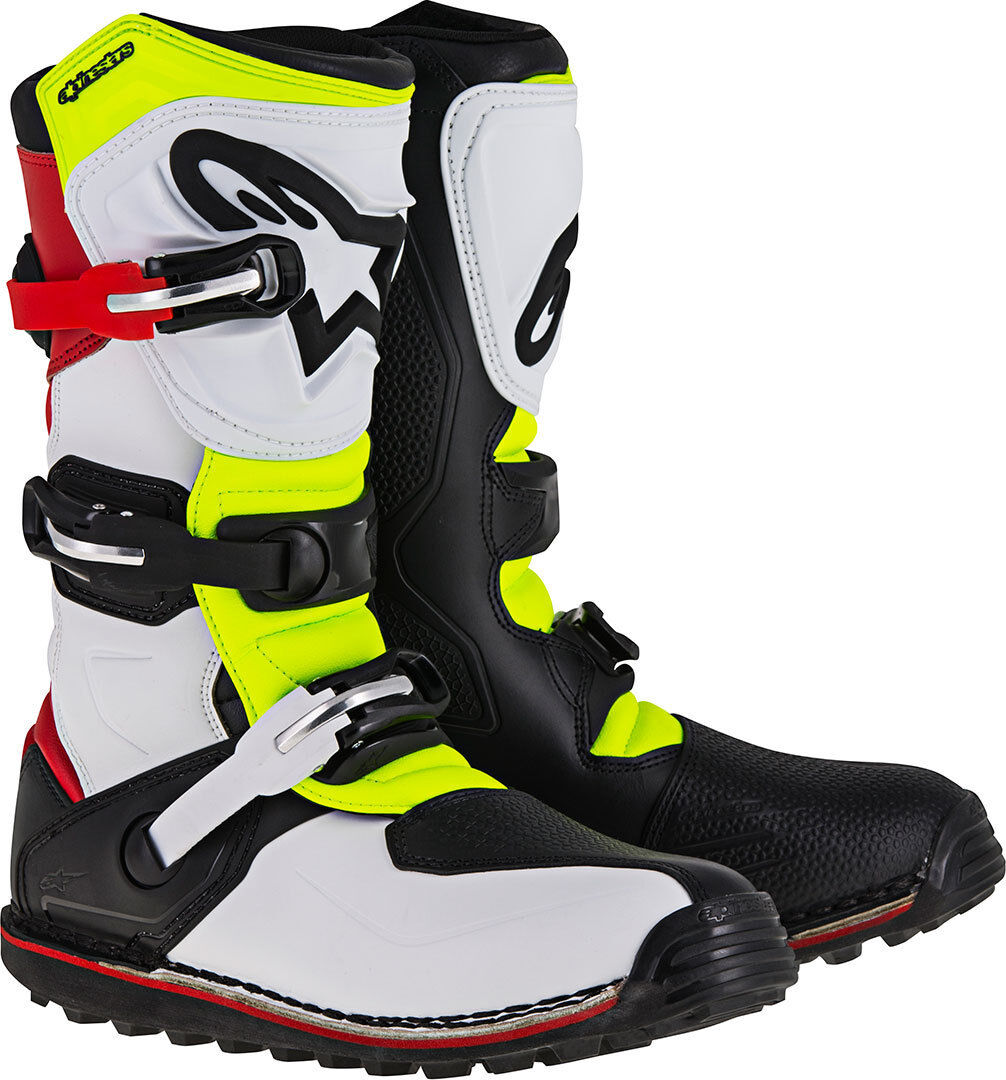 Alpinestars Tech-T Bottes de moto Blanc Rouge Jaune taille : 43 Alpinestars Tech-T Bottes de moto Blanc Rouge Jaune taille : 43