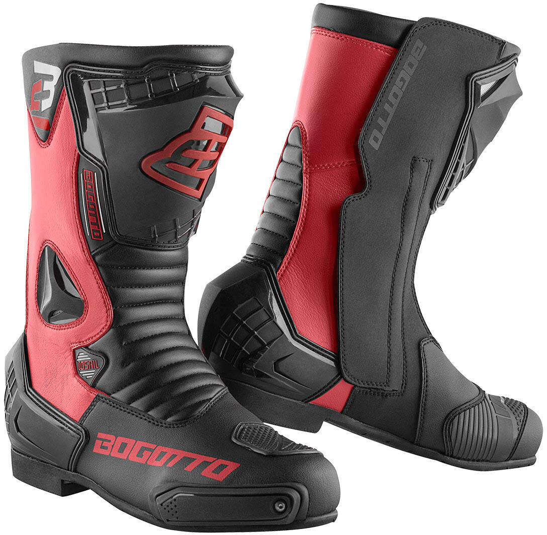 Bogotto Losail Bottes de moto Noir Rouge taille : 46