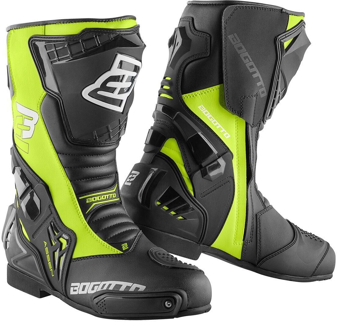 Bogotto Assen Bottes de moto Noir Jaune taille : 45 Bogotto Assen Bottes de moto Noir Jaune taille : 45
