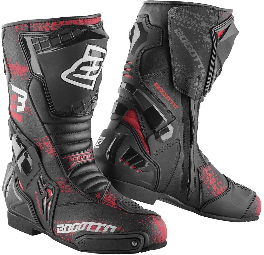 Bogotto Assen Evo Bottes de moto Noir Rouge taille : 47 Bogotto Assen Evo Bottes de moto Noir Rouge taille : 47