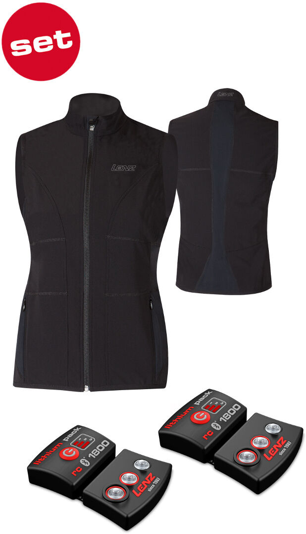 Lenz Lithium Pack rcB 1800 Bluetooth + 1.0 Heatable Vest Veste thermique Noir taille : M Lenz Lithium Pack rcB 1800 Bluetooth + 1.0 Heatable Vest Veste thermique Noir taille : M