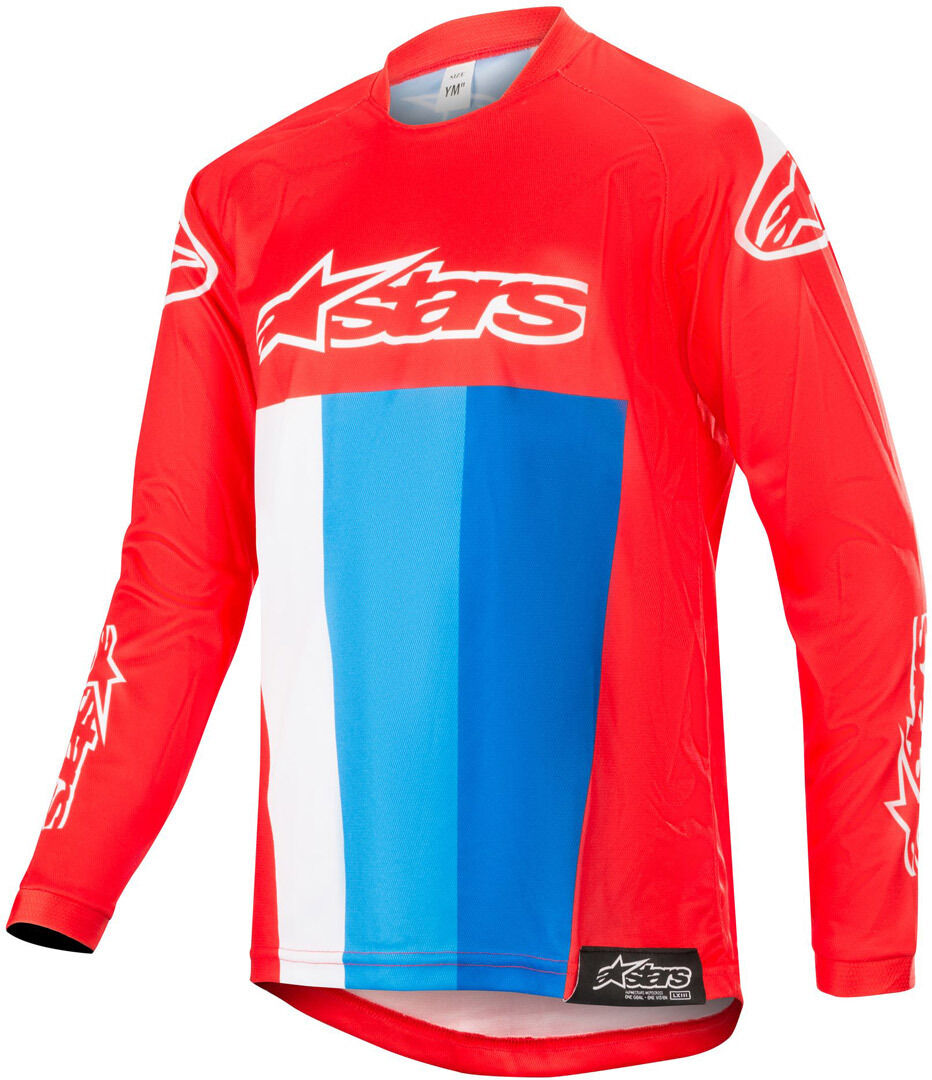 Alpinestars Racer Venom Motocross Maillot Jeunesse 2018 Blanc Rouge Bleu taille : M