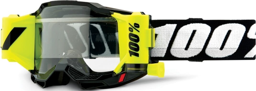 100% Accuri II Forecast Roll-Off Lunettes de motocross pour les jeunes Noir Blanc taille : unique taille