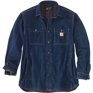 Carhartt Denim Fleece Lined Snap Front Chemise Bleu taille L