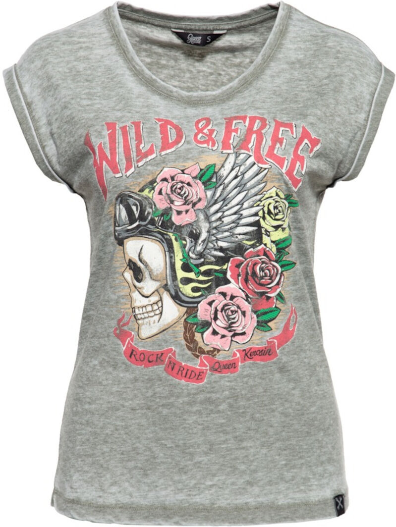 King Kerosin Queen Kerosin Wild & Free T-shirt dames Gris taille : XS