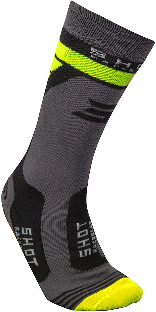 Shot Race 2.0 Chaussettes de motocross Noir Gris Jaune taille : 47 48 49