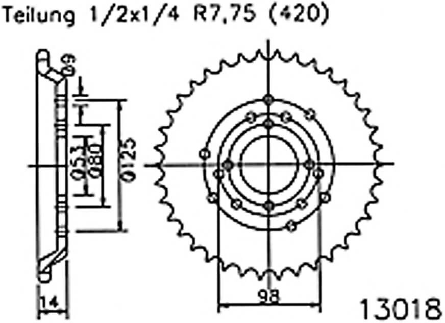 ESJOT Sprocket, 53 dents taille :