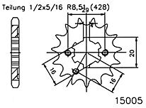 EsJOT Chain pinion, 14 dents taille :