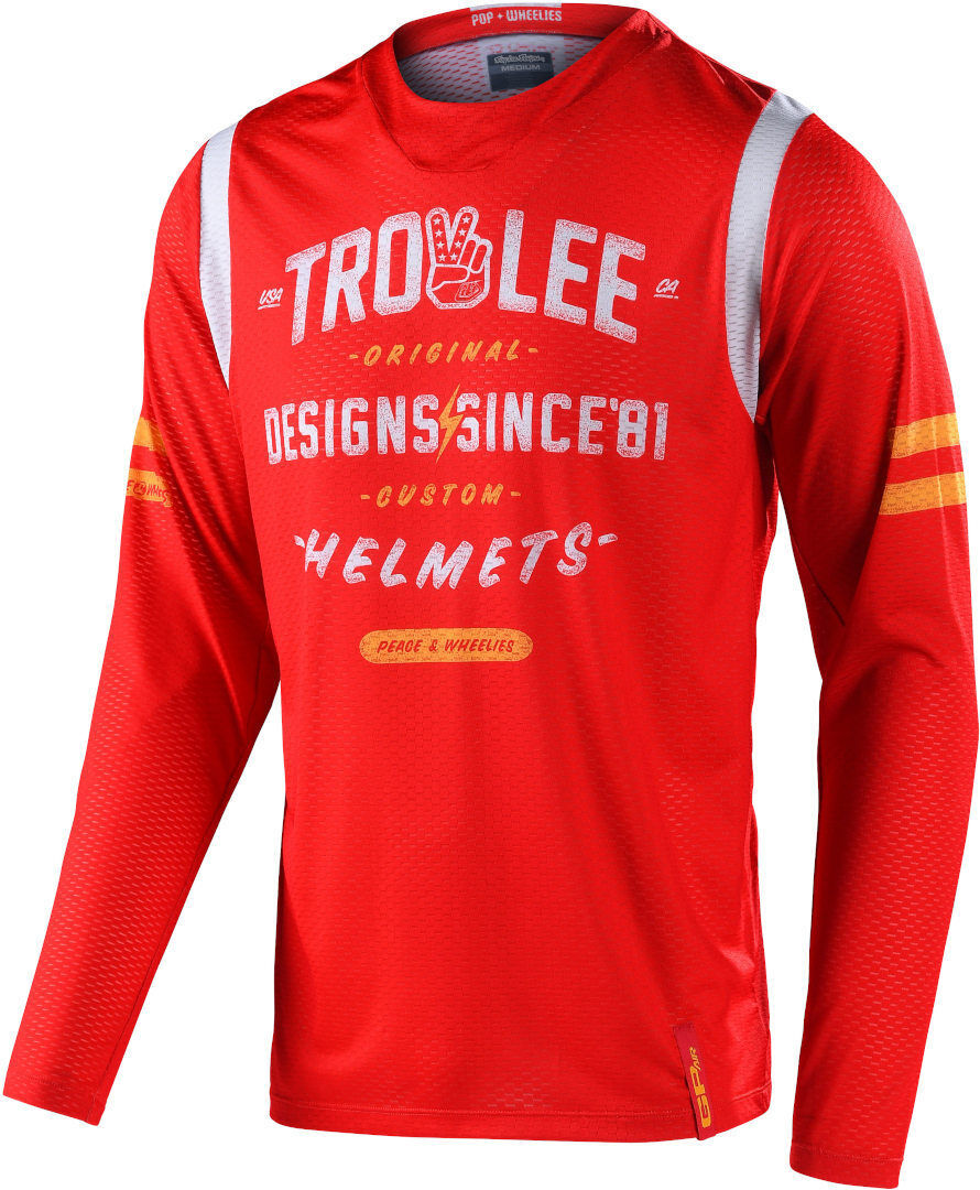 Troy Lee Designs GP Air Roll Out Maillot de motocross Blanc Rouge taille : L