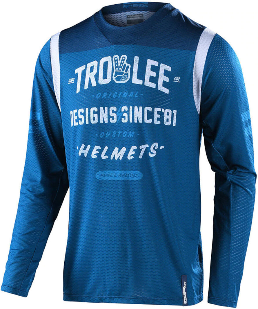 Troy Lee Designs GP Air Roll Out Maillot de motocross Blanc Bleu taille : L