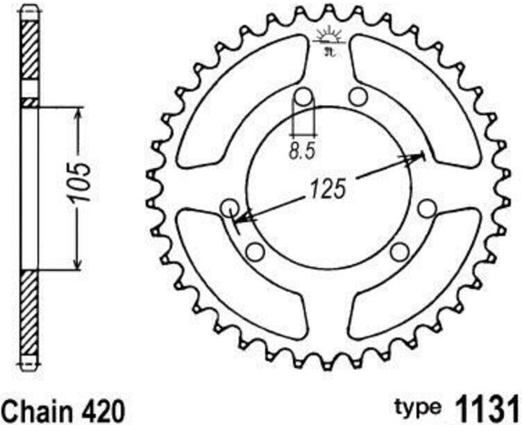 B1 Couronne acier standard - 420 taille :