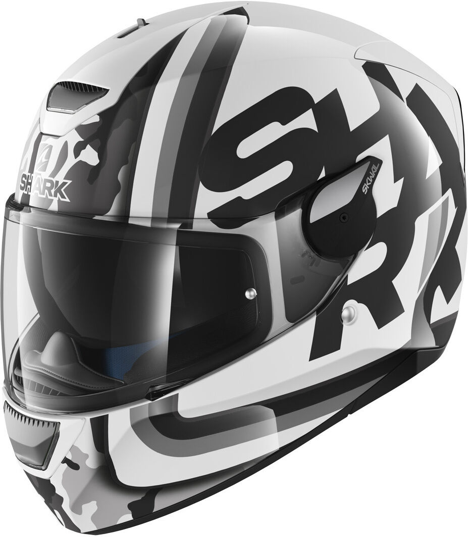 Shark Skwal Cargo casque Noir Blanc Argent taille : XS