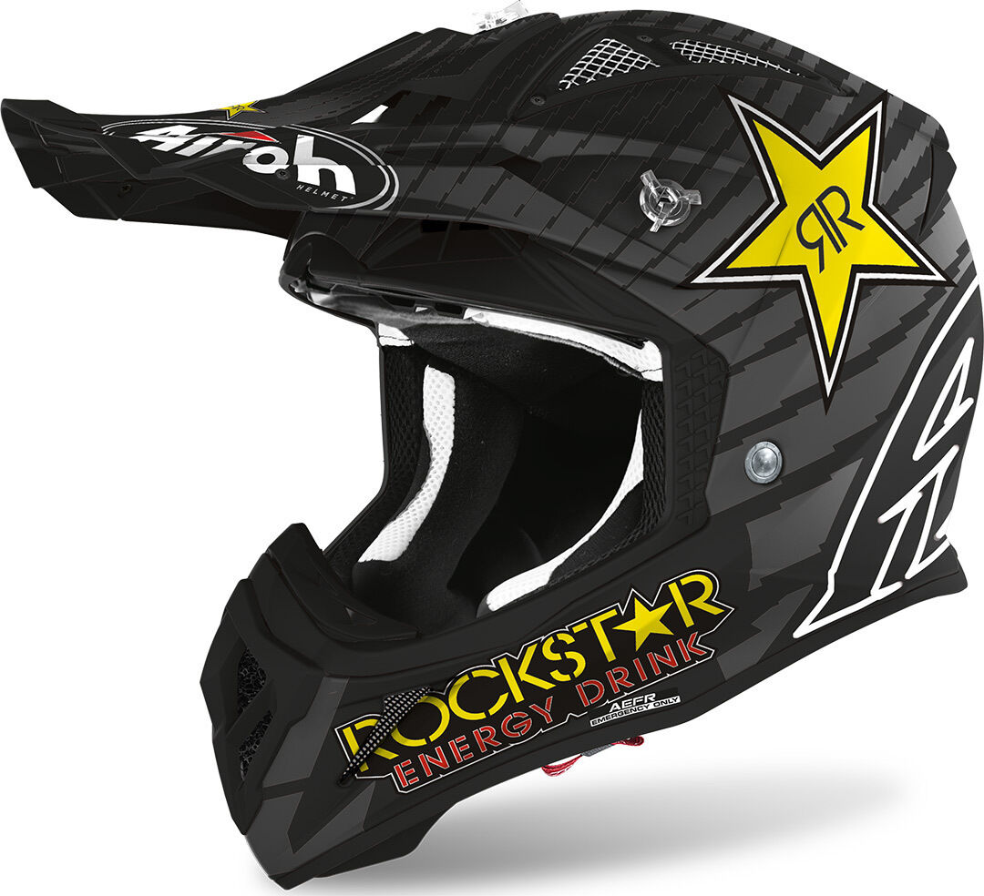 Airoh Aviator ACE Rockstar Casque Motocross Noir Jaune taille : XS