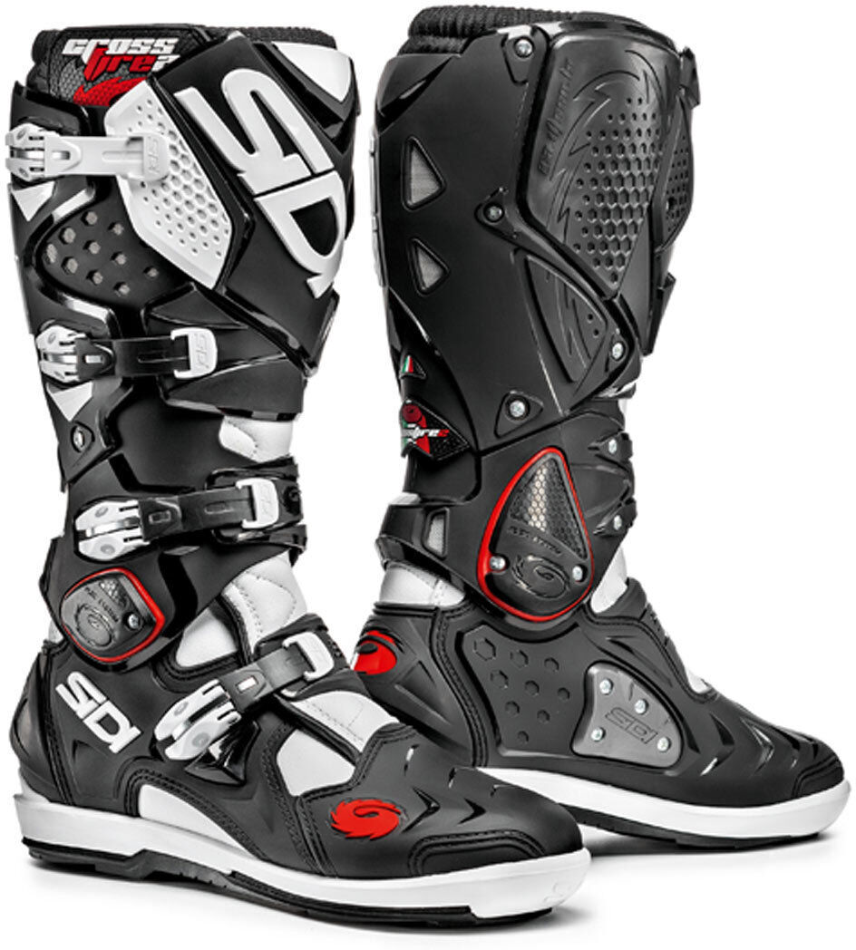 Sidi Crossfire 2 SRS Motocross Boots Bottes Motocross Noir Blanc Rouge taille : 48 Sidi Crossfire 2 SRS Motocross Boots Bottes Motocross Noir Blanc Rouge taille : 48