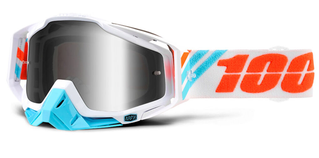 100% Racecraft Extra Masques de motocross Blanc Bleu taille : unique taille 100% Racecraft Extra Masques de motocross Blanc Bleu taille : unique taille