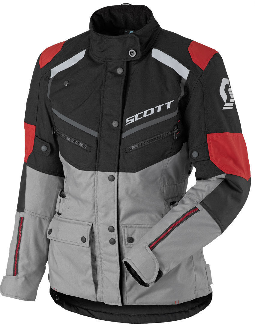 Scott Turn ADV DP Veste de dames moto Textile Noir Rouge taille : 44 Scott Turn ADV DP Veste de dames moto Textile Noir Rouge taille : 44